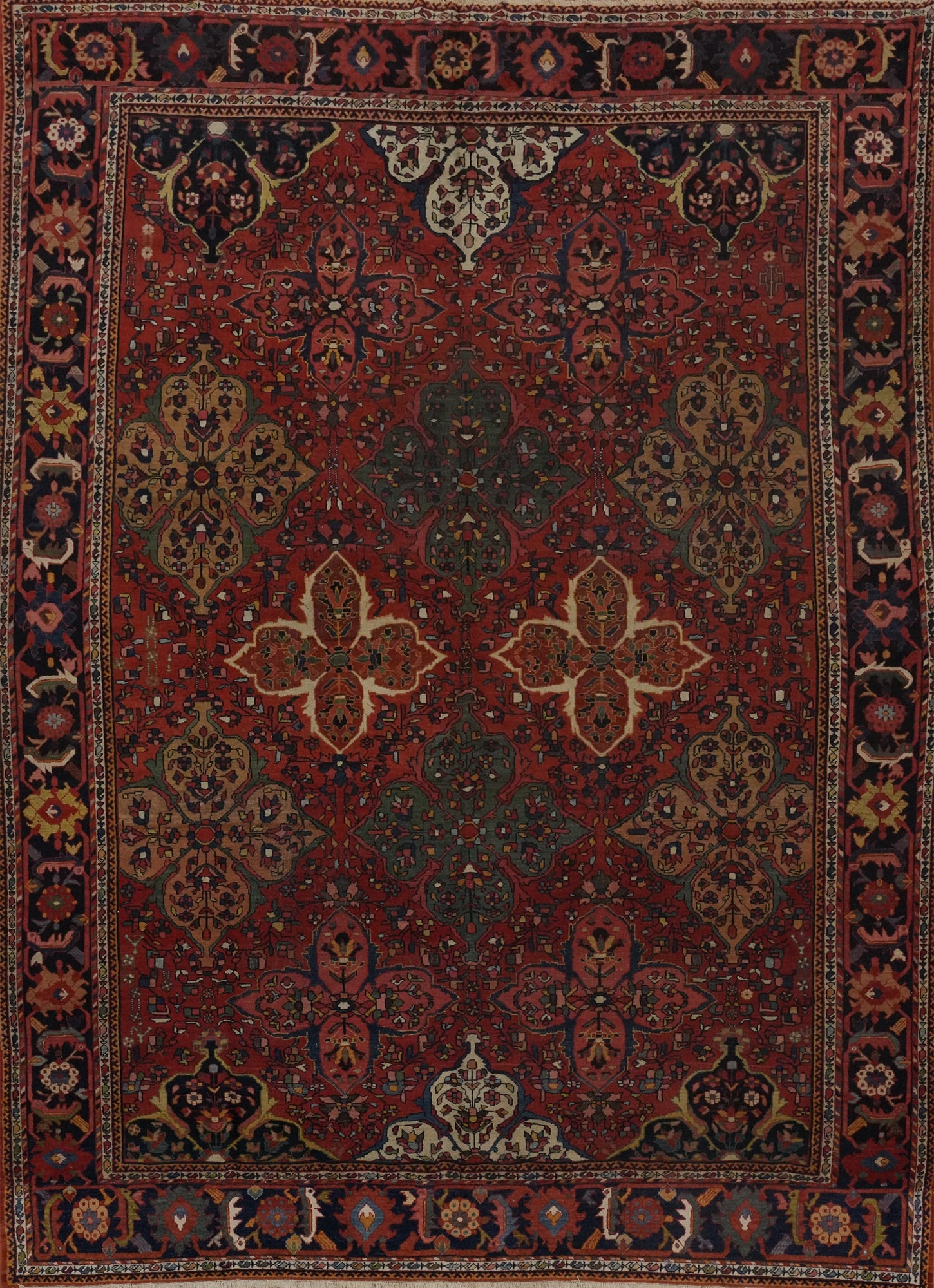Pre-1900 Antique Vegetable Dye Bakhtiari Persian Rug 9x12 (1 of 2)
