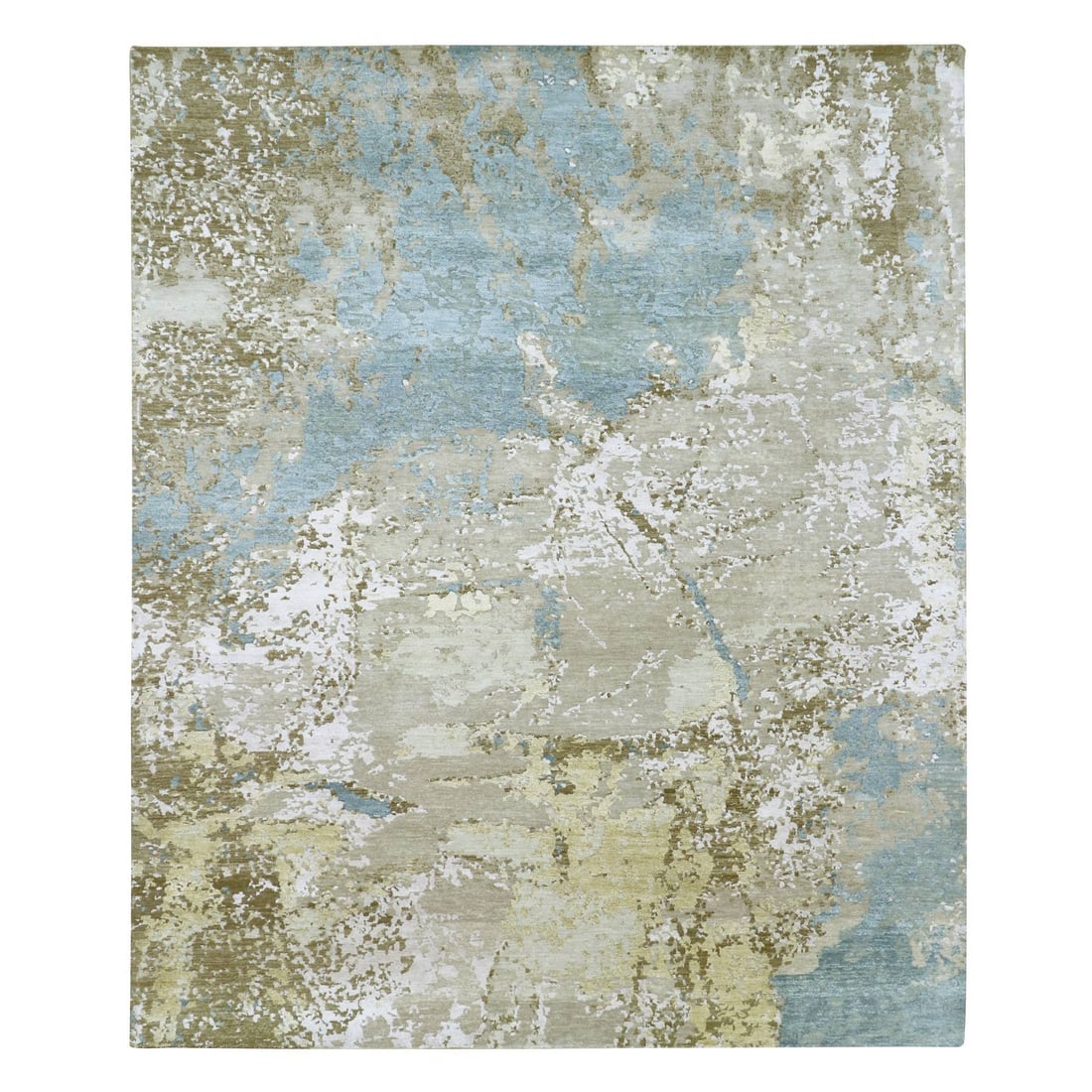 Beige 100% Wool Abstract with Galaxy Design Hand Knotted Oriental Rug: Title: Beige 100% Wool Abstract with Galaxy Design Hand Knotted Oriental Rug Description:This is a truly genuine one-of-a-kind. It has been Knotted for months and months in the centuries-old weaving