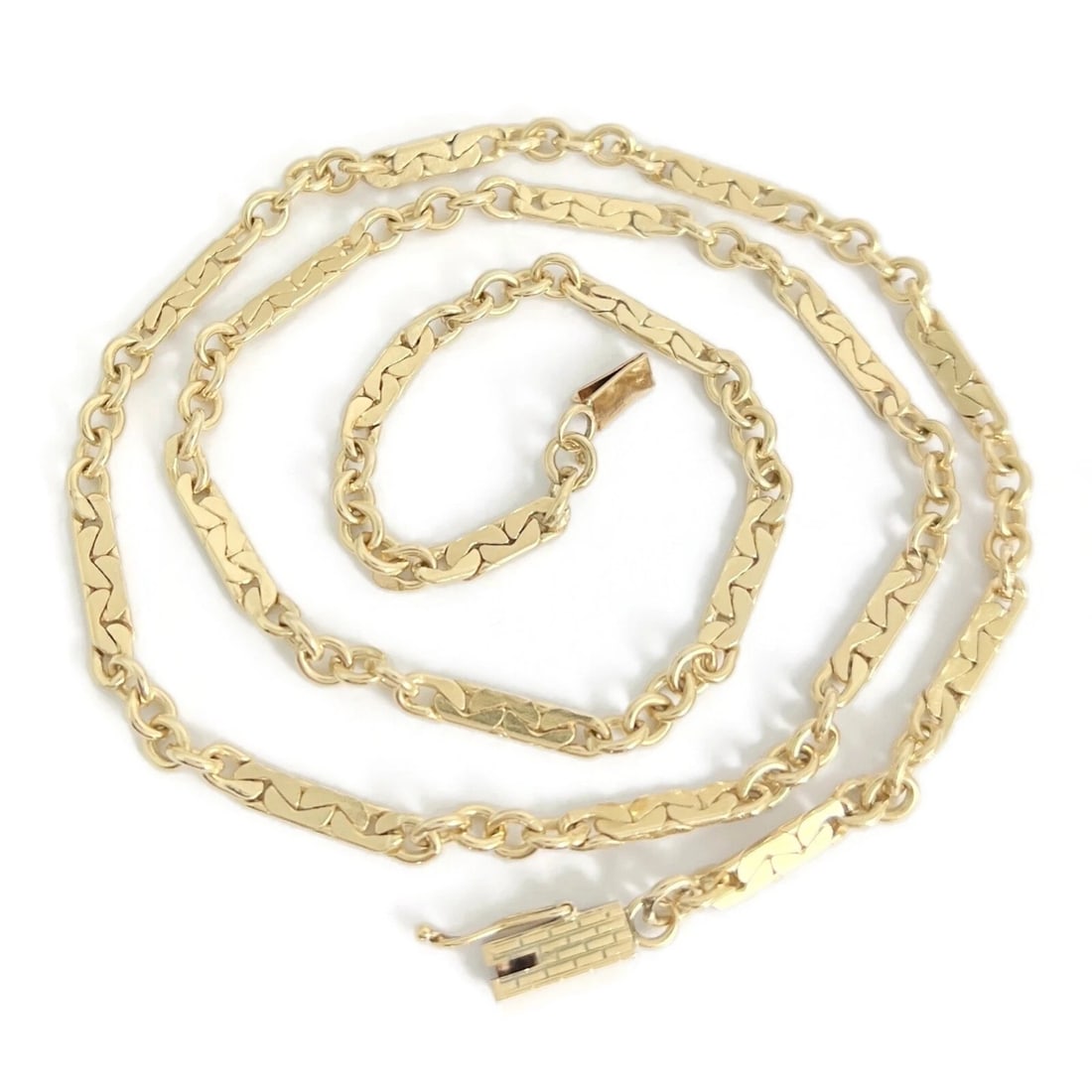 C-Link Bar Rolo Chain Necklace 14K Yellow Gold, 20.75 Inches, 4 mm, 18.95 Grams (1 of 8)