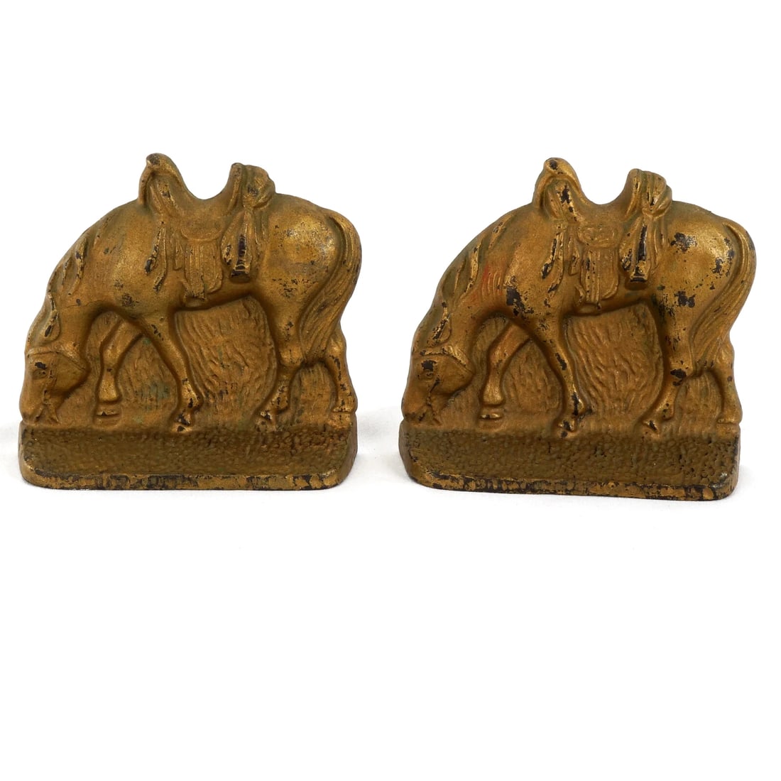 Pair 1920s Riderless Horse Bookends Cast Iron (1 of 7)