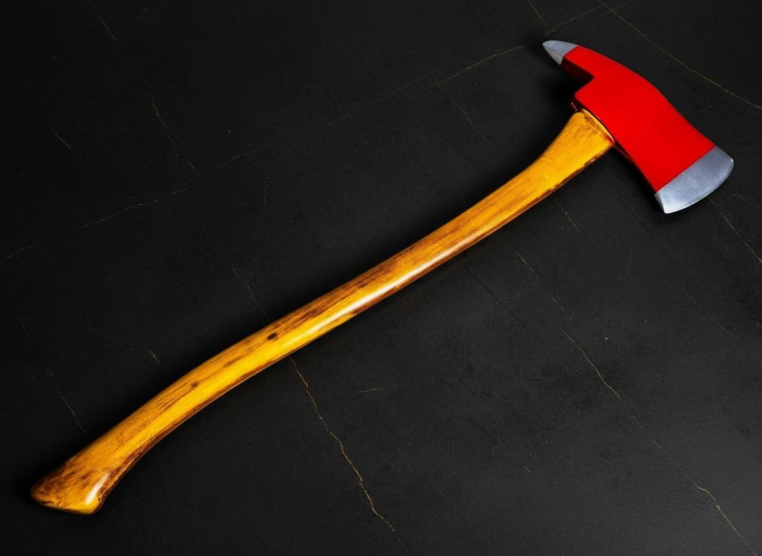 Realistic Long Handle Fire Axe Prop, 78cm PU Pulaski Hatchet for Halloween Myers Costume (1 of 4)