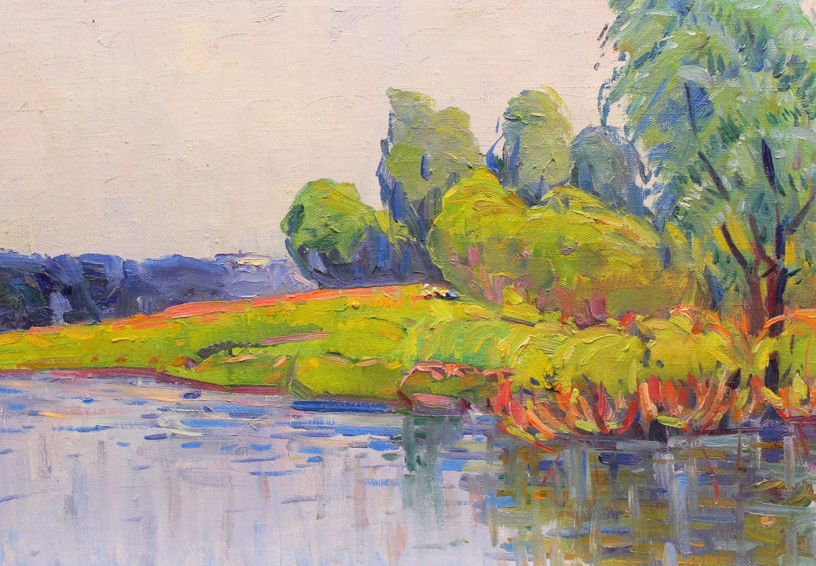 Tyukha Ivan (Ukrainian artist), "Coast", oil on canvas on cardboard: Title: Tyukha Ivan (Ukrainian artist), "Coast", oil on canvas on cardboard Artist: Tyukha Ivan Andriyovich Description: ARTIST: Tyukha Ivan Andriyovich, Ukrainian artist TITLE: "Coast" SIZE: 35 x 50 c