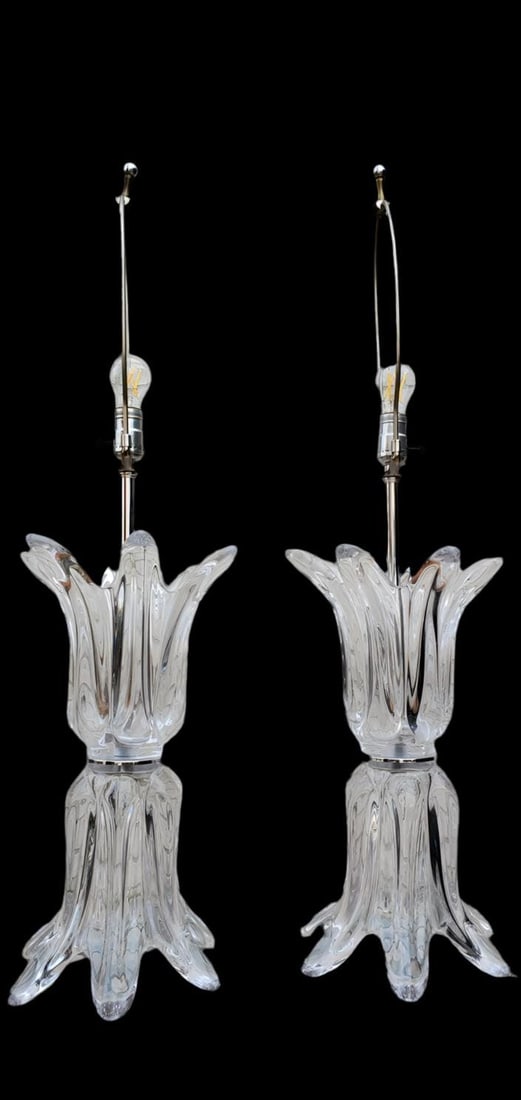 MCM "Splash" Glass Lamps by Art Vannes France - Pair - 2