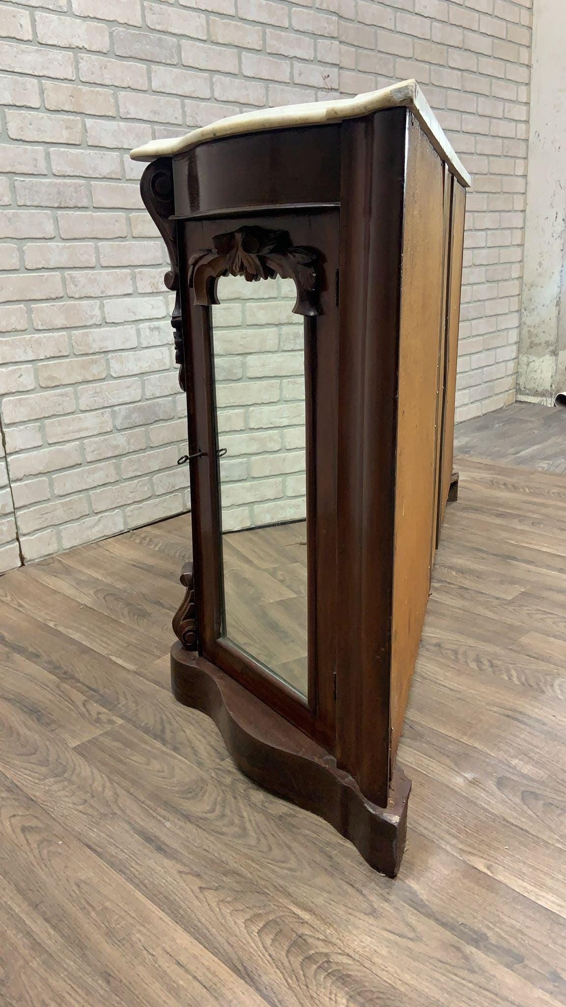 Antique American Empire Rosewood Sideboard Cabinet - 5