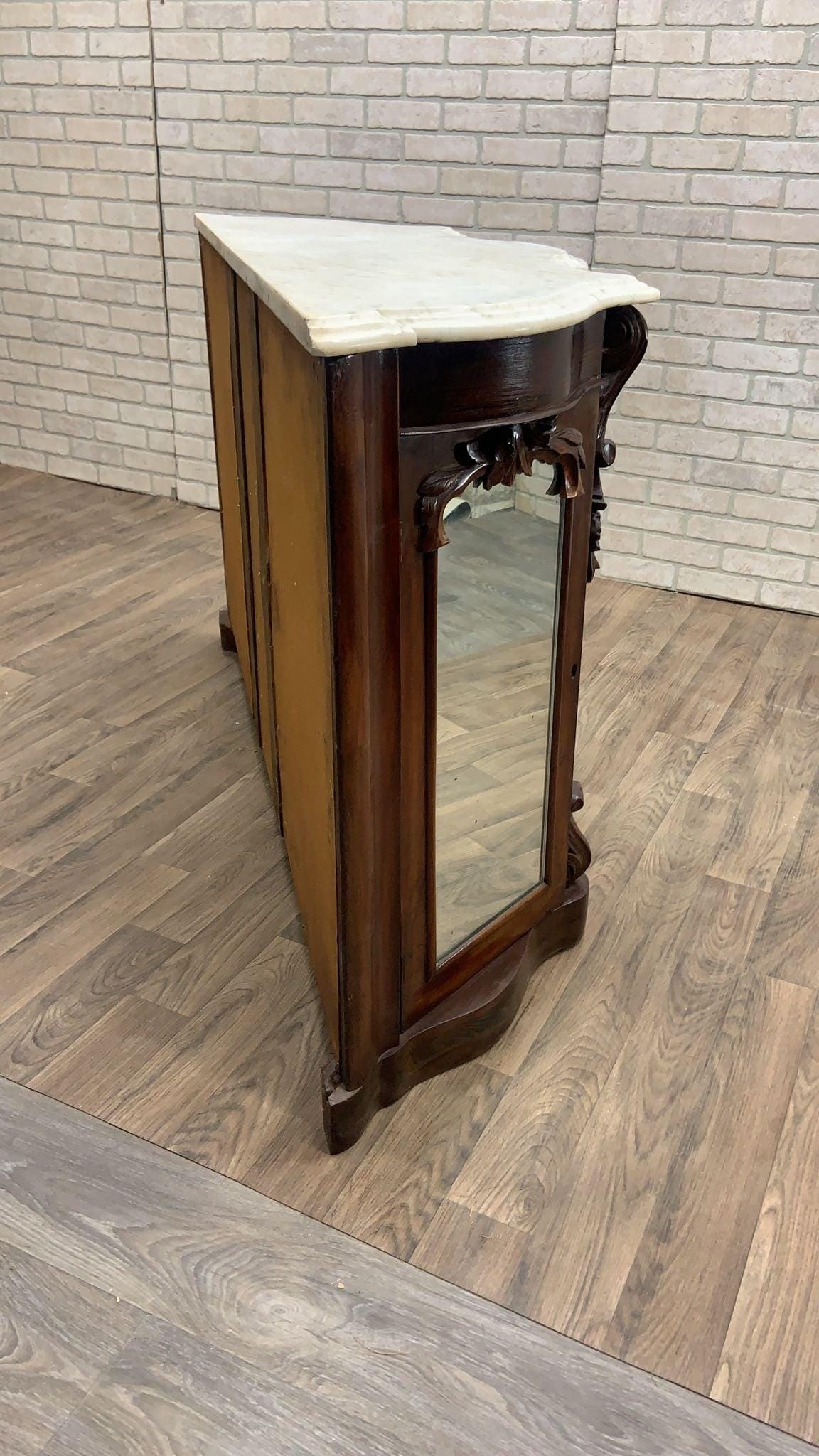 Antique American Empire Rosewood Sideboard Cabinet - 7