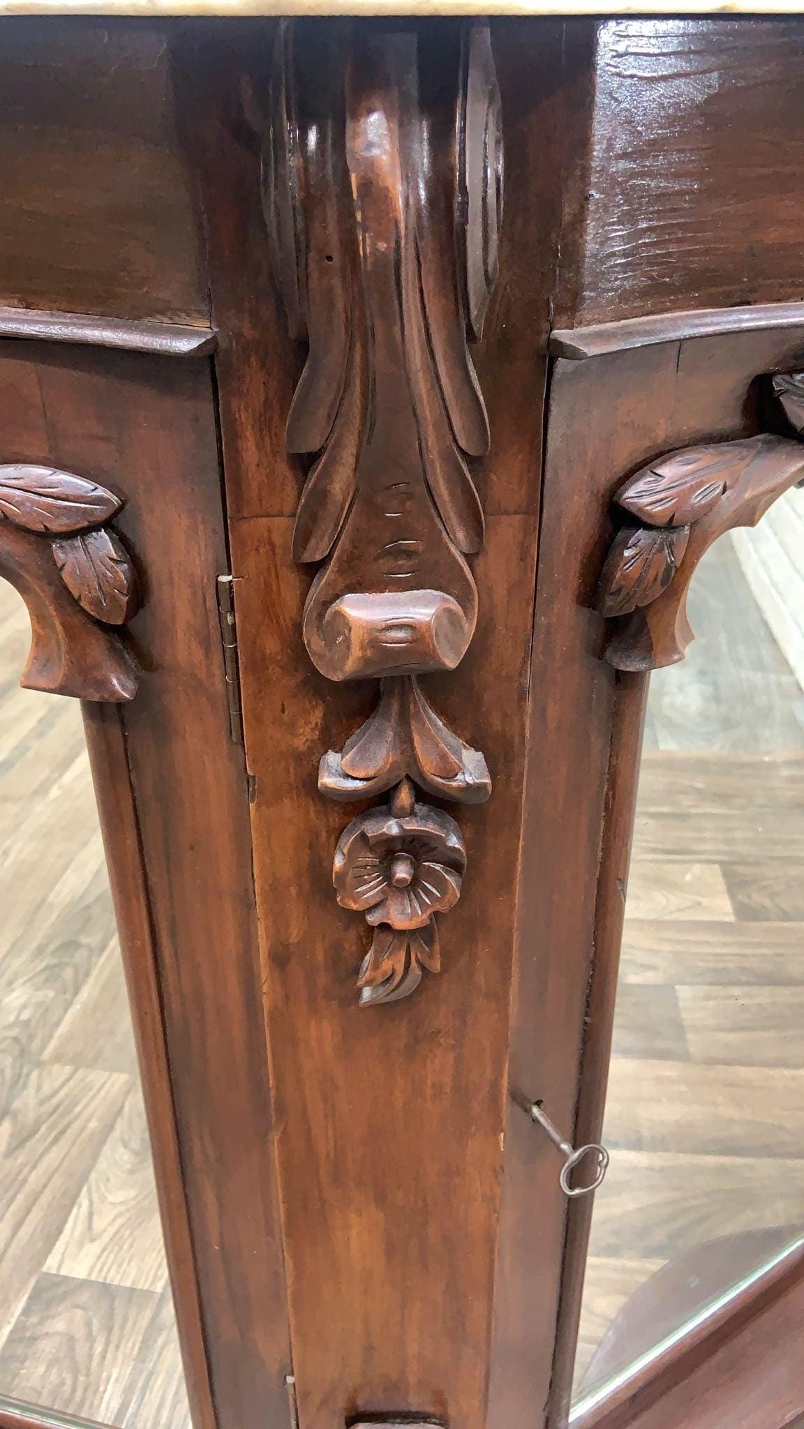 Antique American Empire Rosewood Sideboard Cabinet - 8