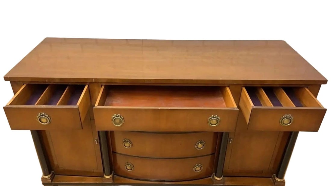 Federal/Empire Style Mahogany Bow Front Sideboard - 3