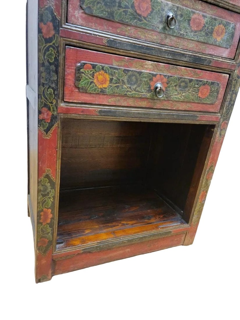 Antique Hand Painted Tibetan Cabinet - 5