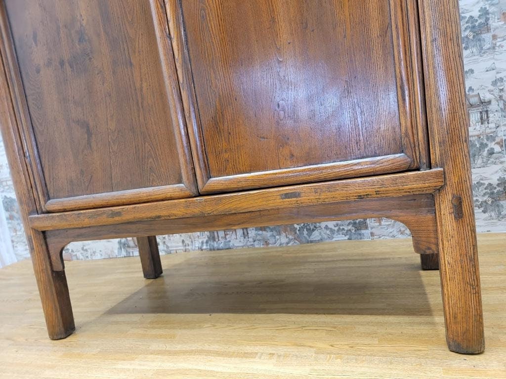 Antique Shanxi Province Elm Armoire Storage Closet - 8
