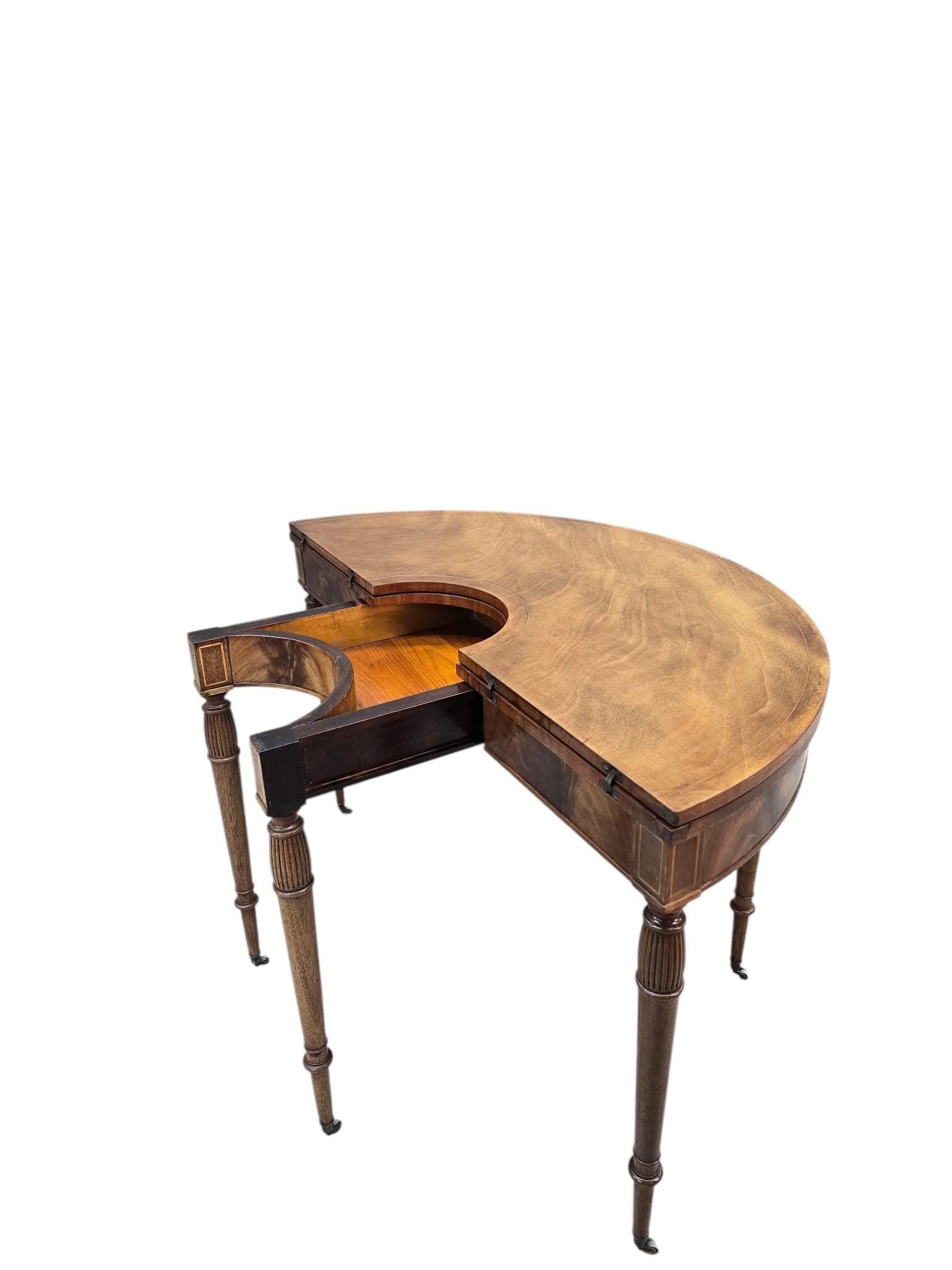 Federal Style Flip Top Demilune Table by Weimann - 5
