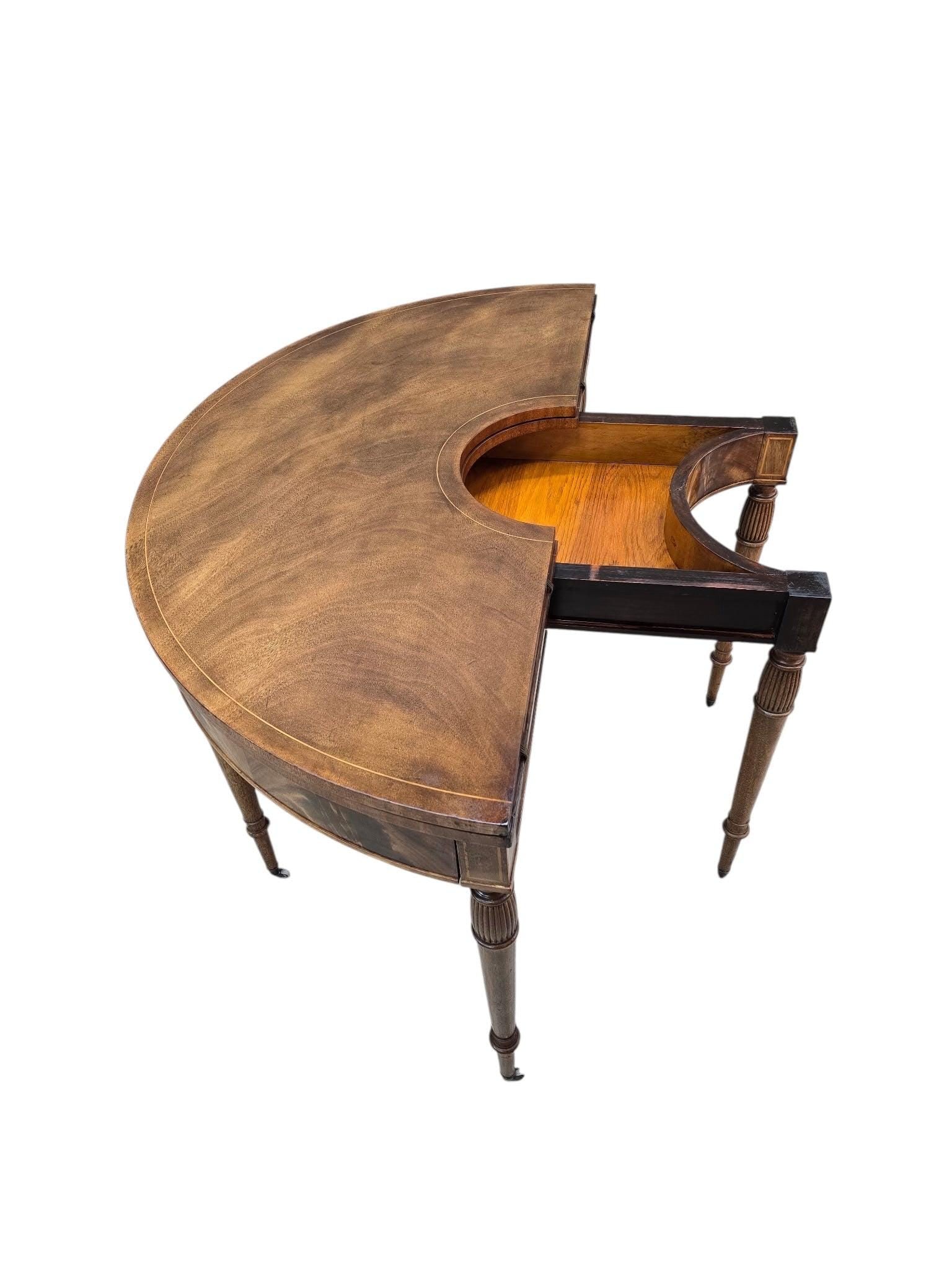 Federal Style Flip Top Demilune Table by Weimann - 7