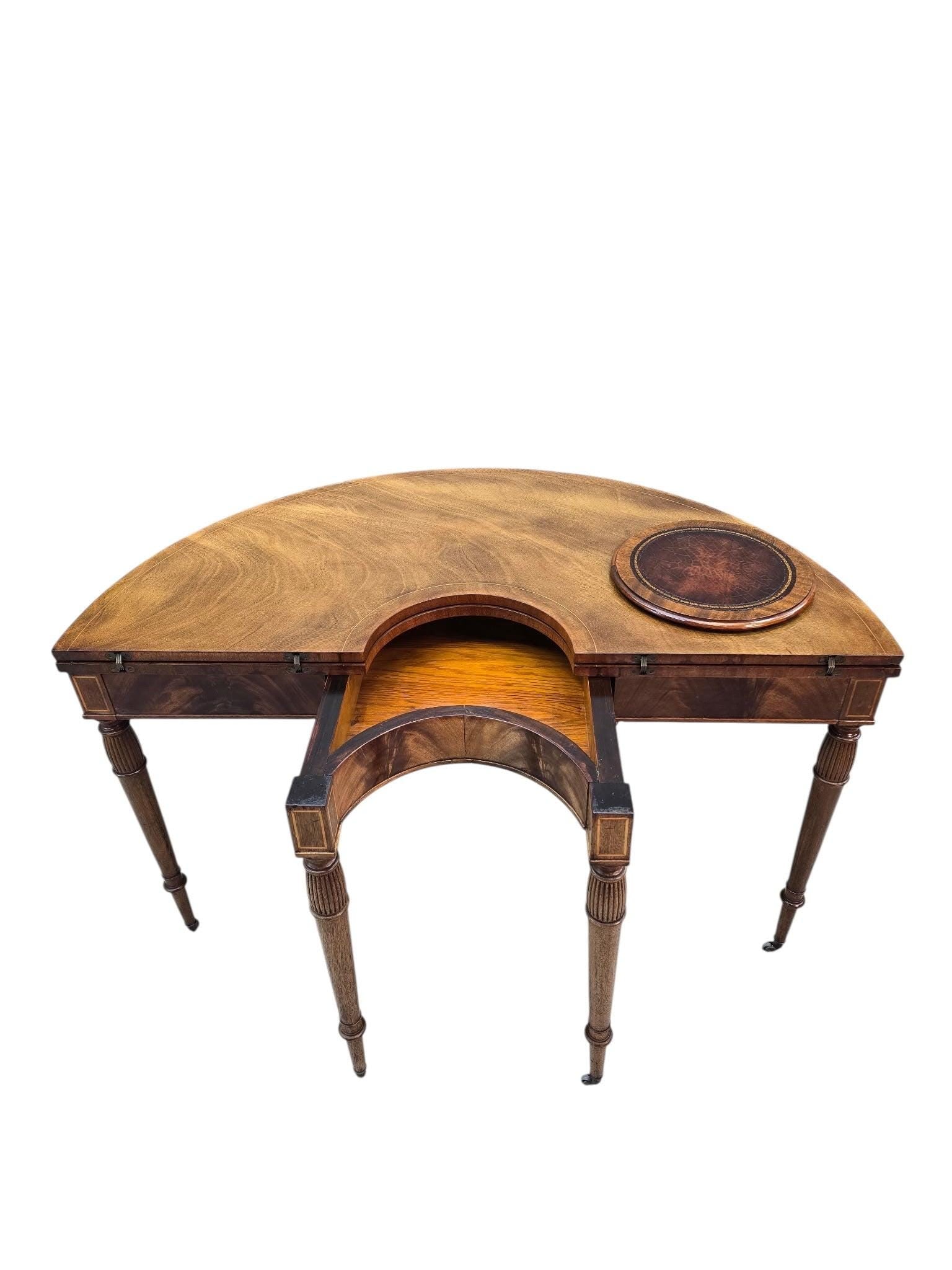 Federal Style Flip Top Demilune Table by Weimann - 8