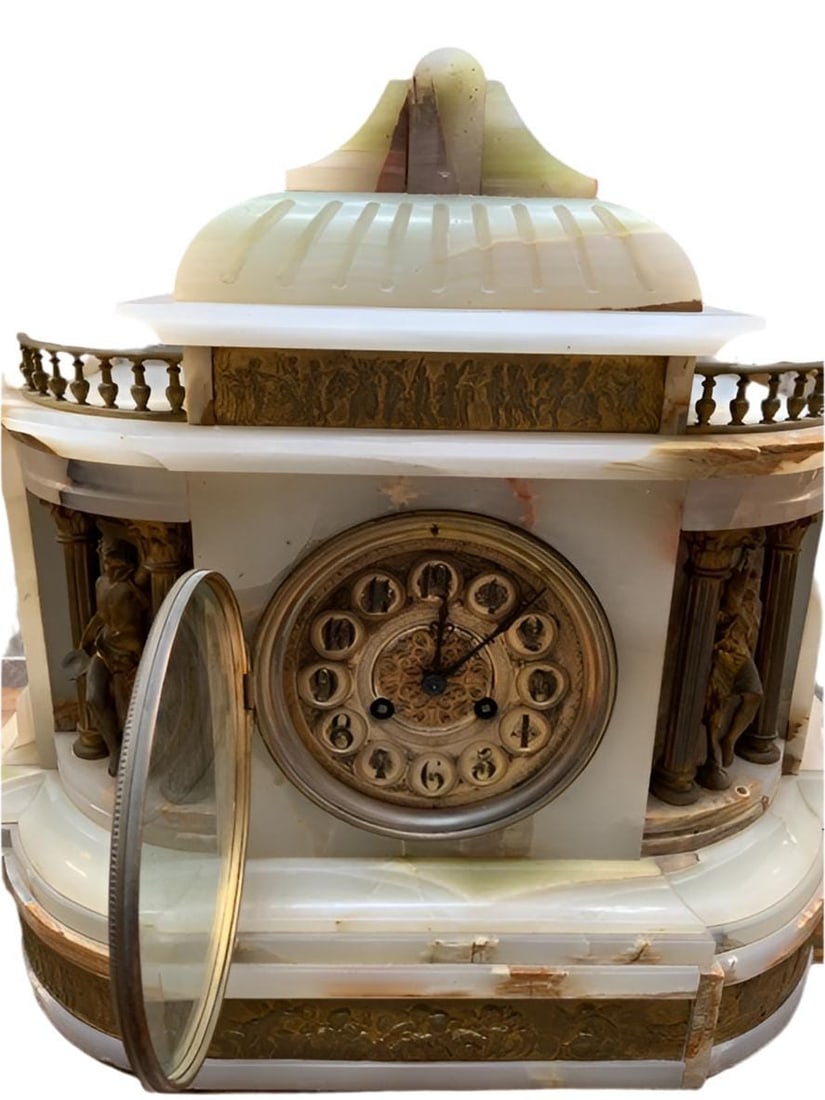 Antique French Louis XVI Style Garniture Clock Set with Vincenti Médaille d’Argent - 4