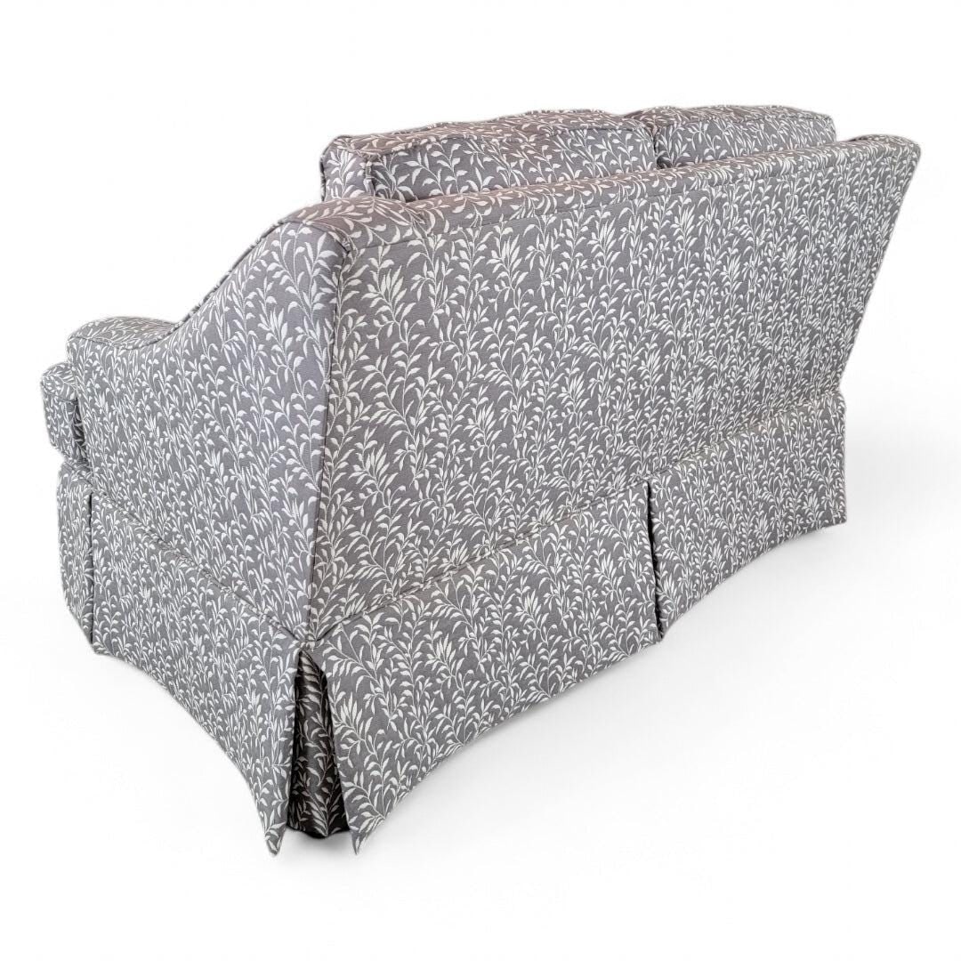 Contemporary Gray Leaf Print Fabric Sofa and Loveseat Set - 7