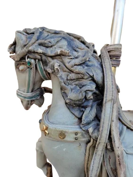 Vintage Leather Carousel Horse Signed By Teresa Corning - 10