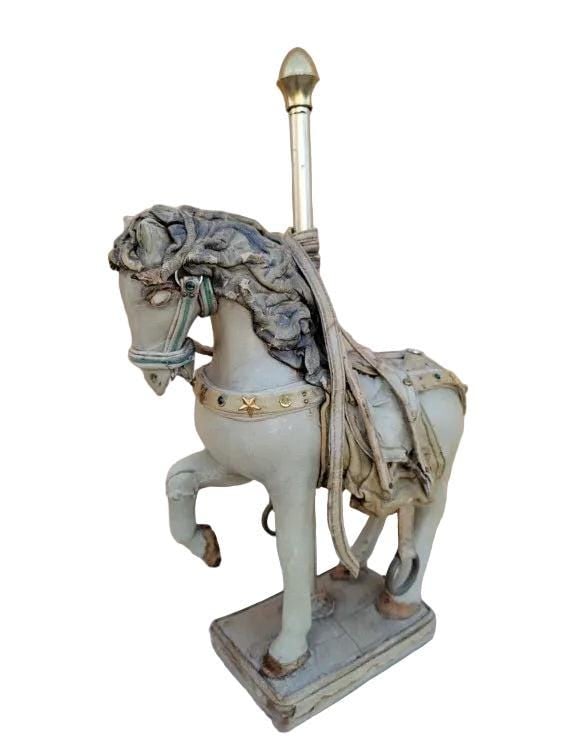 Vintage Leather Carousel Horse Signed By Teresa Corning - 3