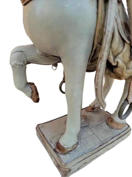 Vintage Leather Carousel Horse Signed By Teresa Corning - 5