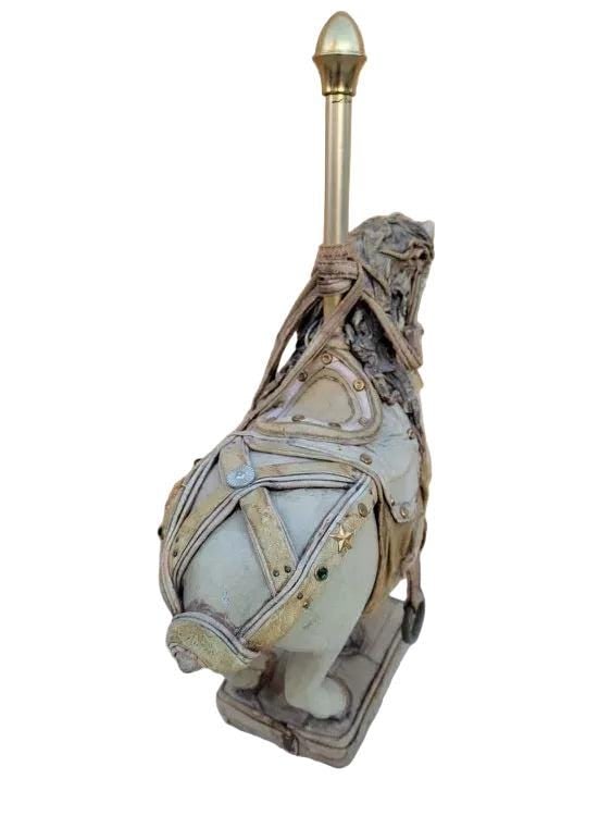 Vintage Leather Carousel Horse Signed By Teresa Corning - 7