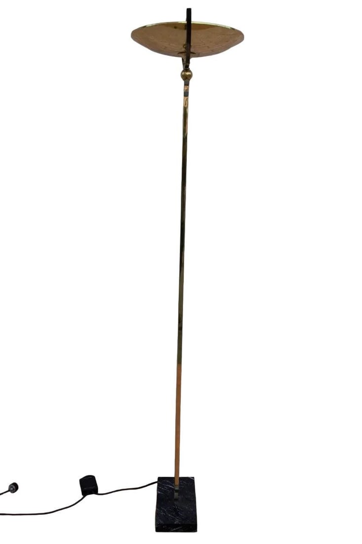Mid Century Relco Milano Italy Torchiere Brass Floor Lamp - 3