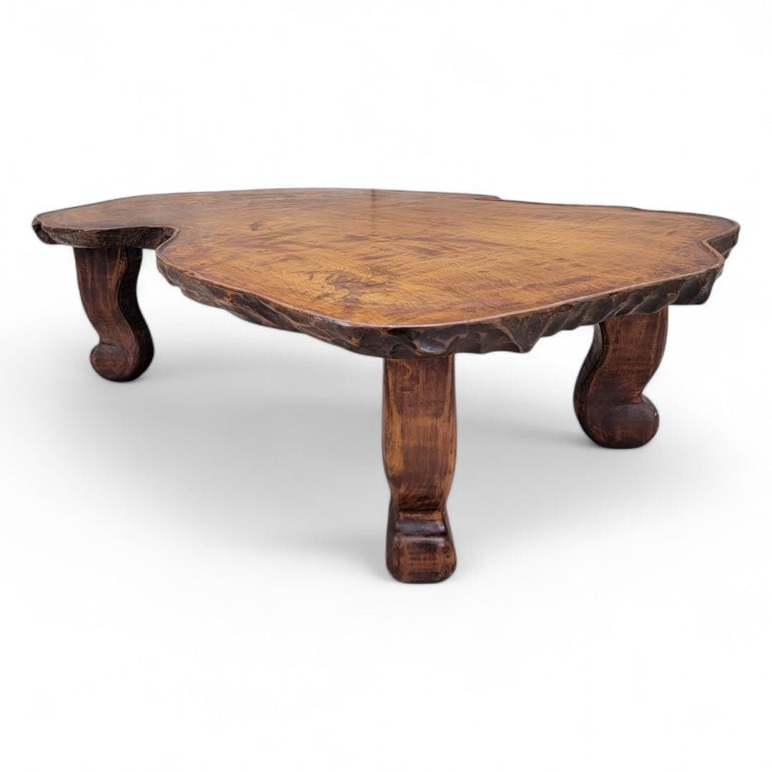 MCM Nakashima Style Live Edge Low Profile Rustic Coffee Table - 2