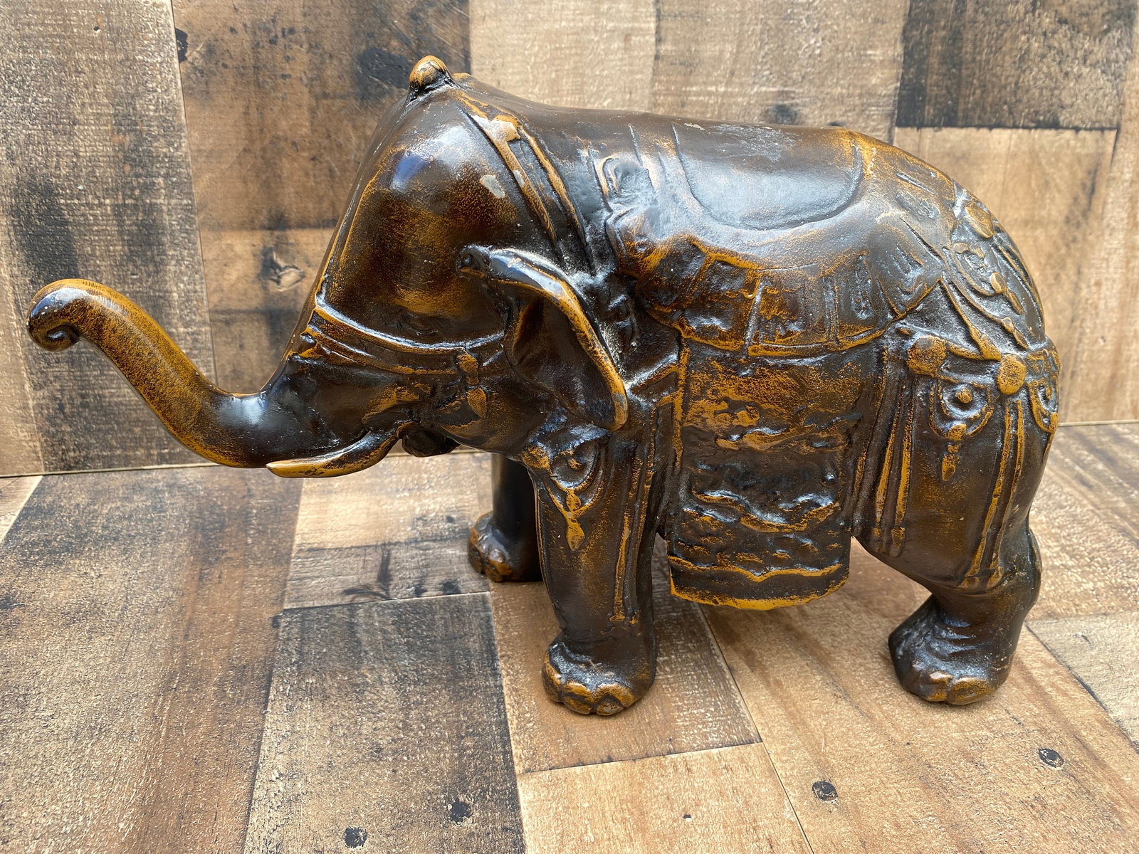 Antique Ornate Bronze Elephants - Pair - 8
