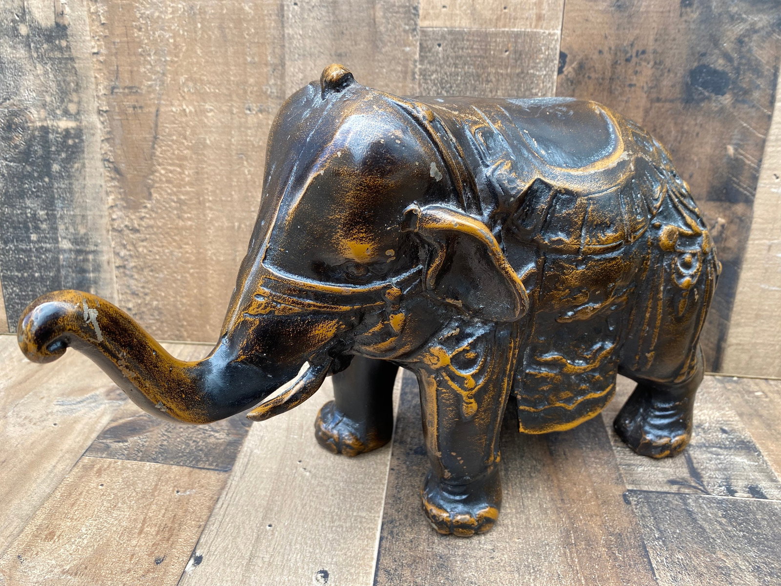 Antique Ornate Bronze Elephants - Pair - 9