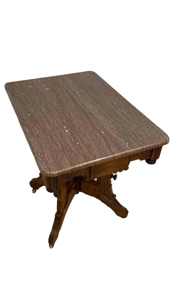 Antique Victorian Eastlake Style Carved Accent Table - 4