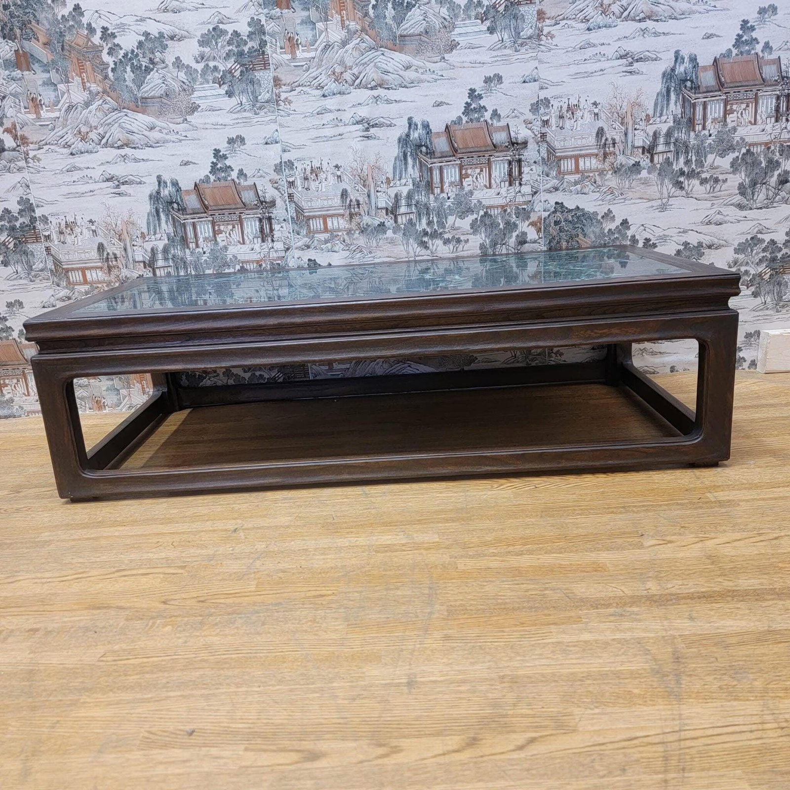 Antique Shanxi Province Elm Coffee Table with Green Marble Stone Top - 4