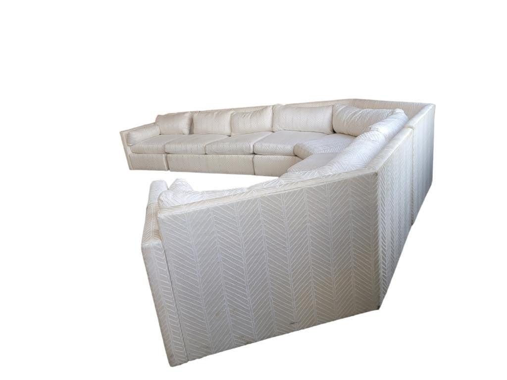 MCM Milo Baughman Style Hexagonal Curved Sectional Sofa by Drexel - 5
