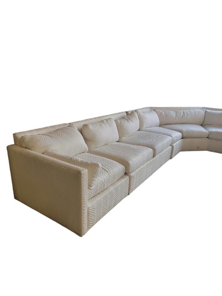 MCM Milo Baughman Style Hexagonal Curved Sectional Sofa by Drexel - 8