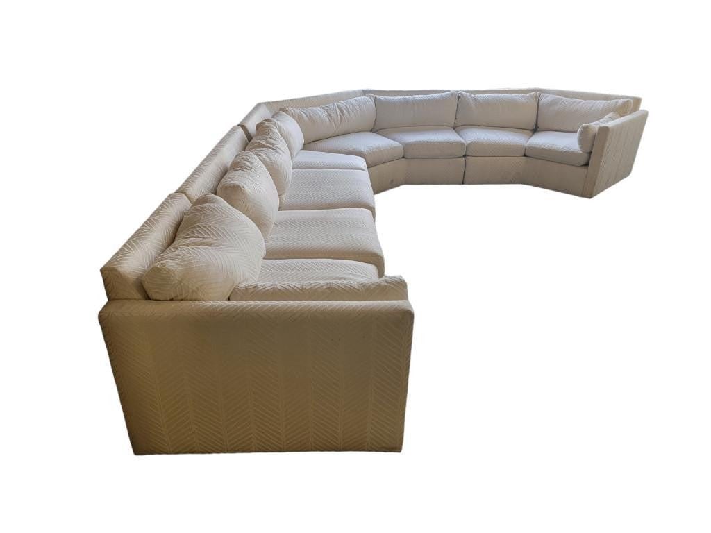 MCM Milo Baughman Style Hexagonal Curved Sectional Sofa by Drexel - 9