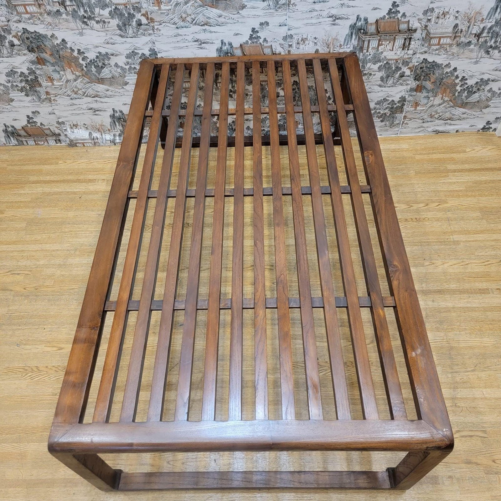 Vintage Chinese Elm Slotted Top Coffee Table - 2