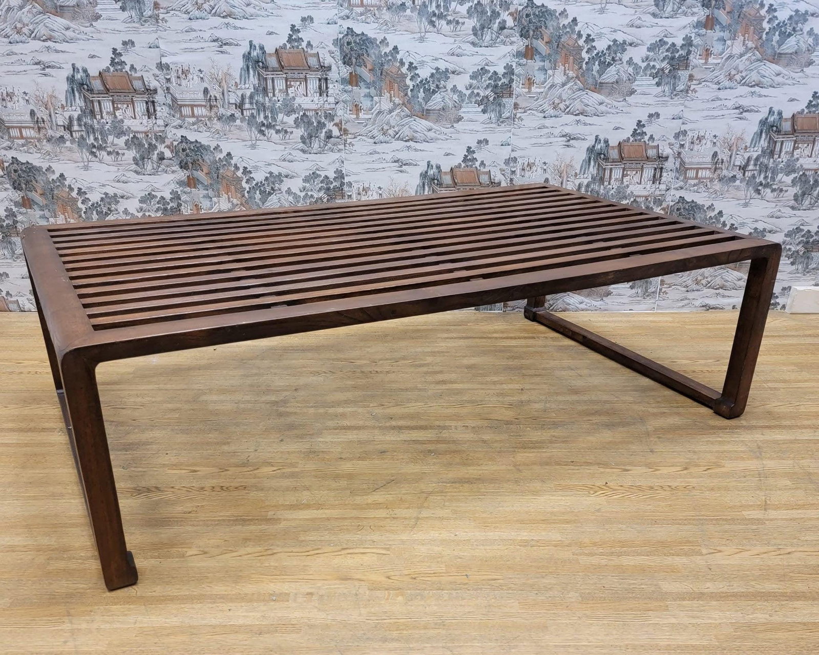Vintage Chinese Elm Slotted Top Coffee Table - 4
