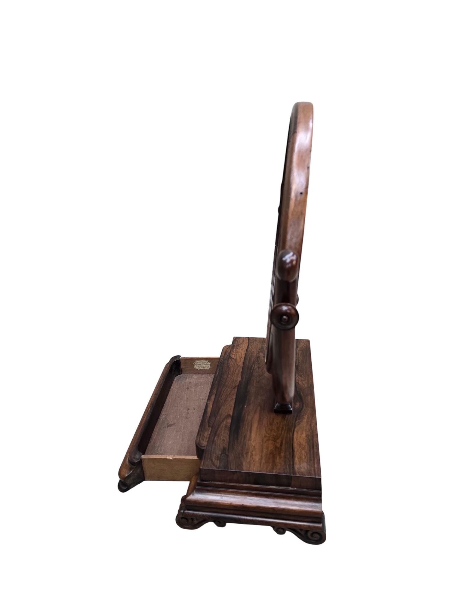 Antique Rosewood Tabletop Vanity Swing Mirror by Joseph Loader - 2