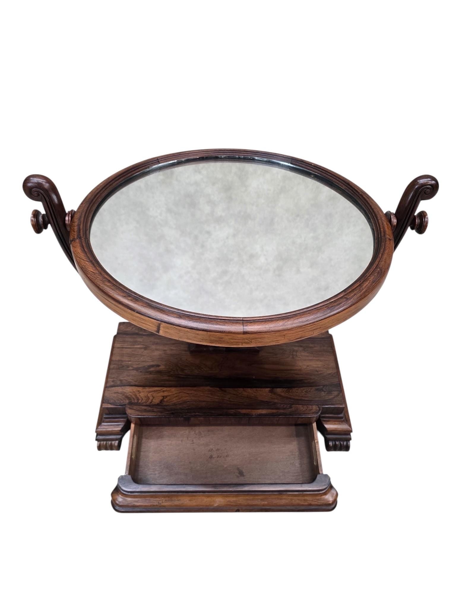 Antique Rosewood Tabletop Vanity Swing Mirror by Joseph Loader - 3