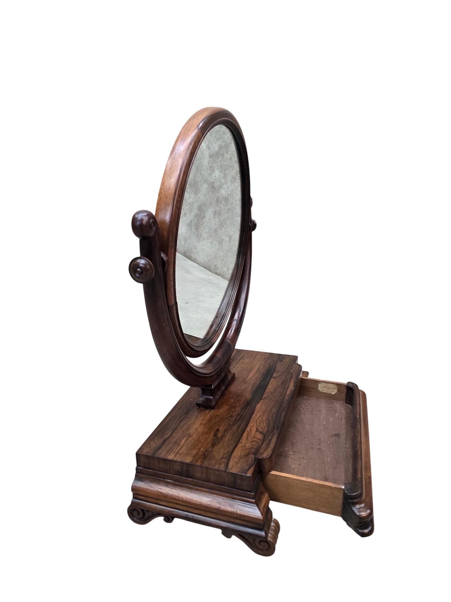 Antique Rosewood Tabletop Vanity Swing Mirror by Joseph Loader - 4