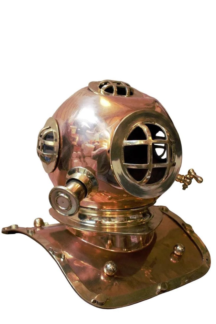 Vintage Decorative Nautical Brass Deep Sea Diving Helmet - 2
