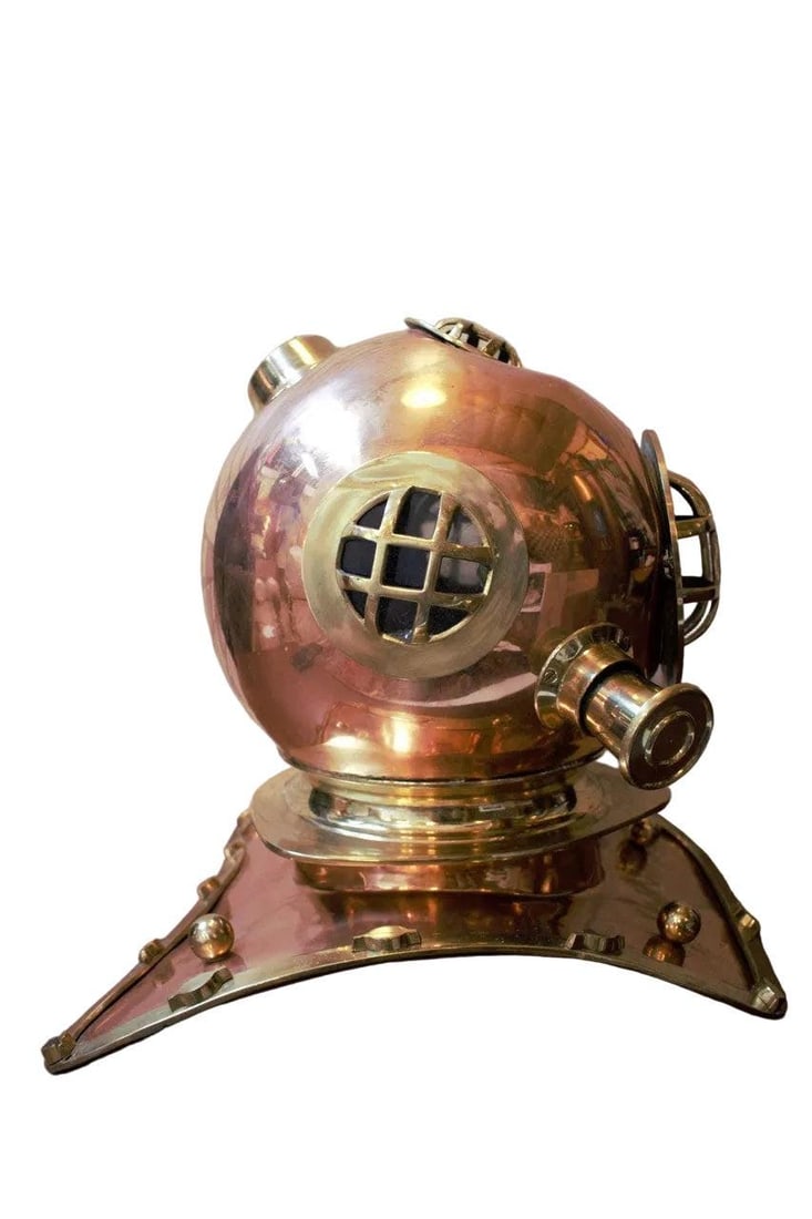 Vintage Decorative Nautical Brass Deep Sea Diving Helmet - 4