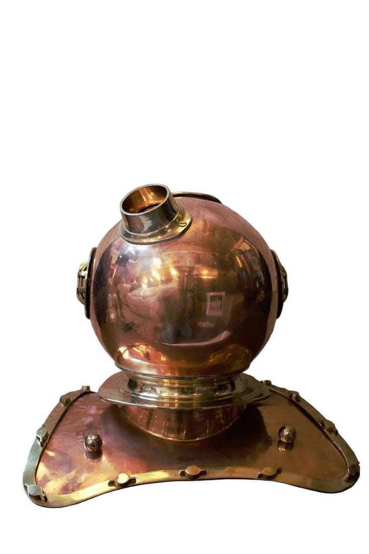Vintage Decorative Nautical Brass Deep Sea Diving Helmet - 5