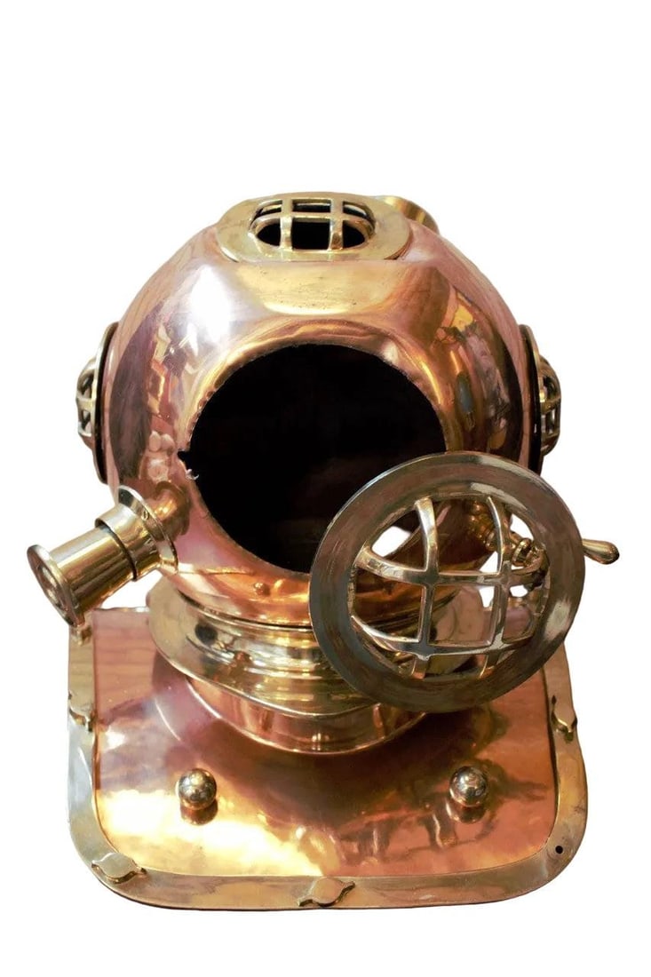 Vintage Decorative Nautical Brass Deep Sea Diving Helmet - 6