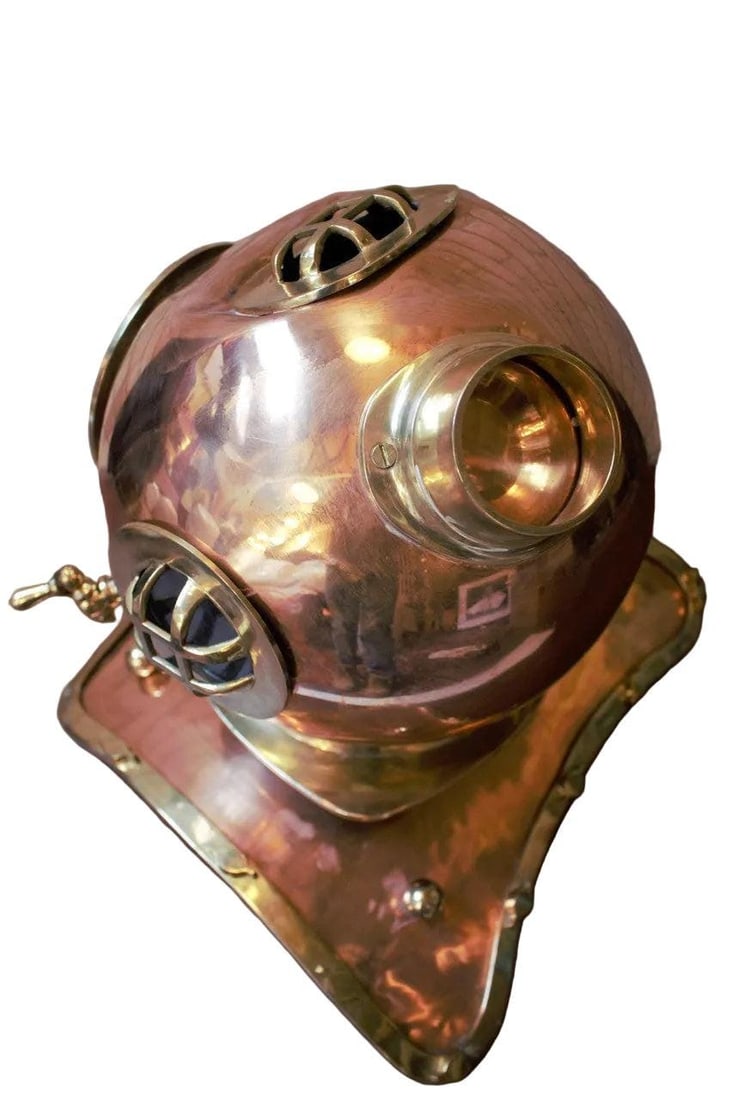 Vintage Decorative Nautical Brass Deep Sea Diving Helmet - 7
