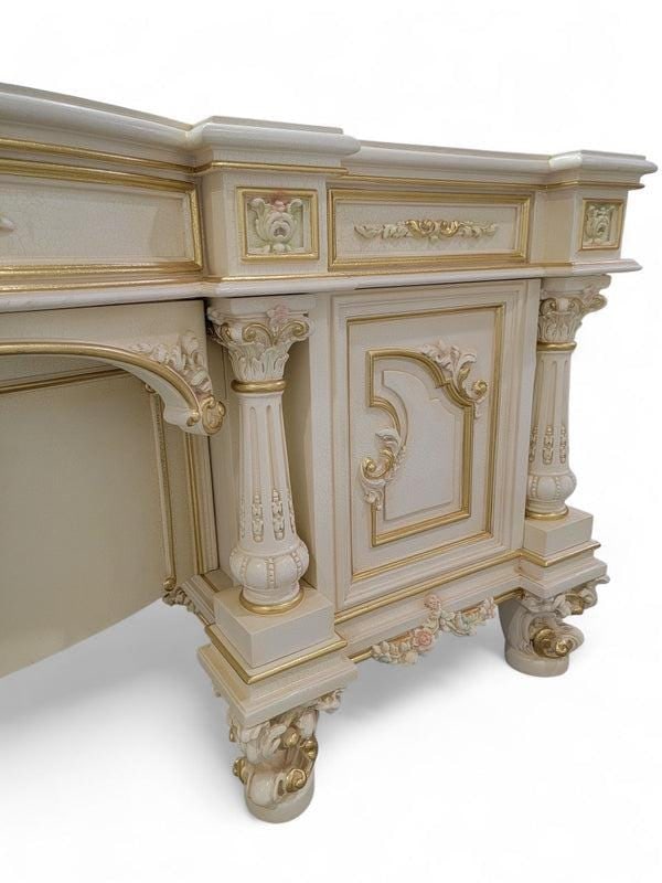 Vintage Venetian Antique Rococo Style Executive Desk - 2