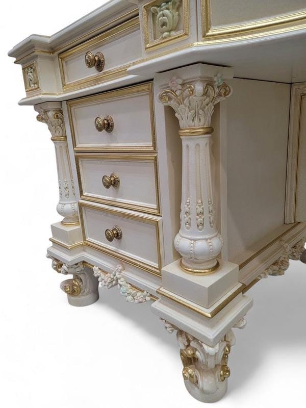 Vintage Venetian Antique Rococo Style Executive Desk - 4