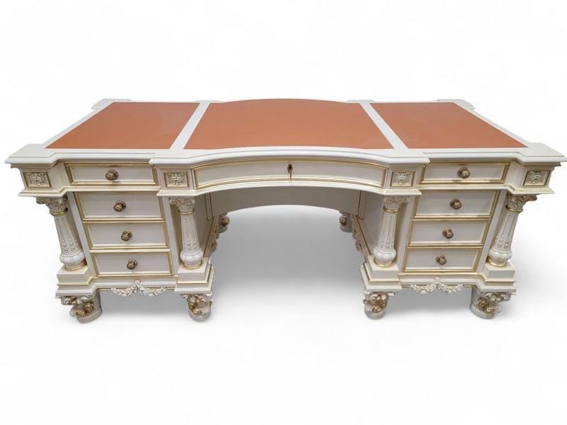 Vintage Venetian Antique Rococo Style Executive Desk - 7