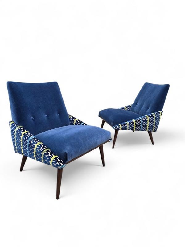 MCM Slipper Chairs by Kroehler Newly Reupholstered – Pair - 6