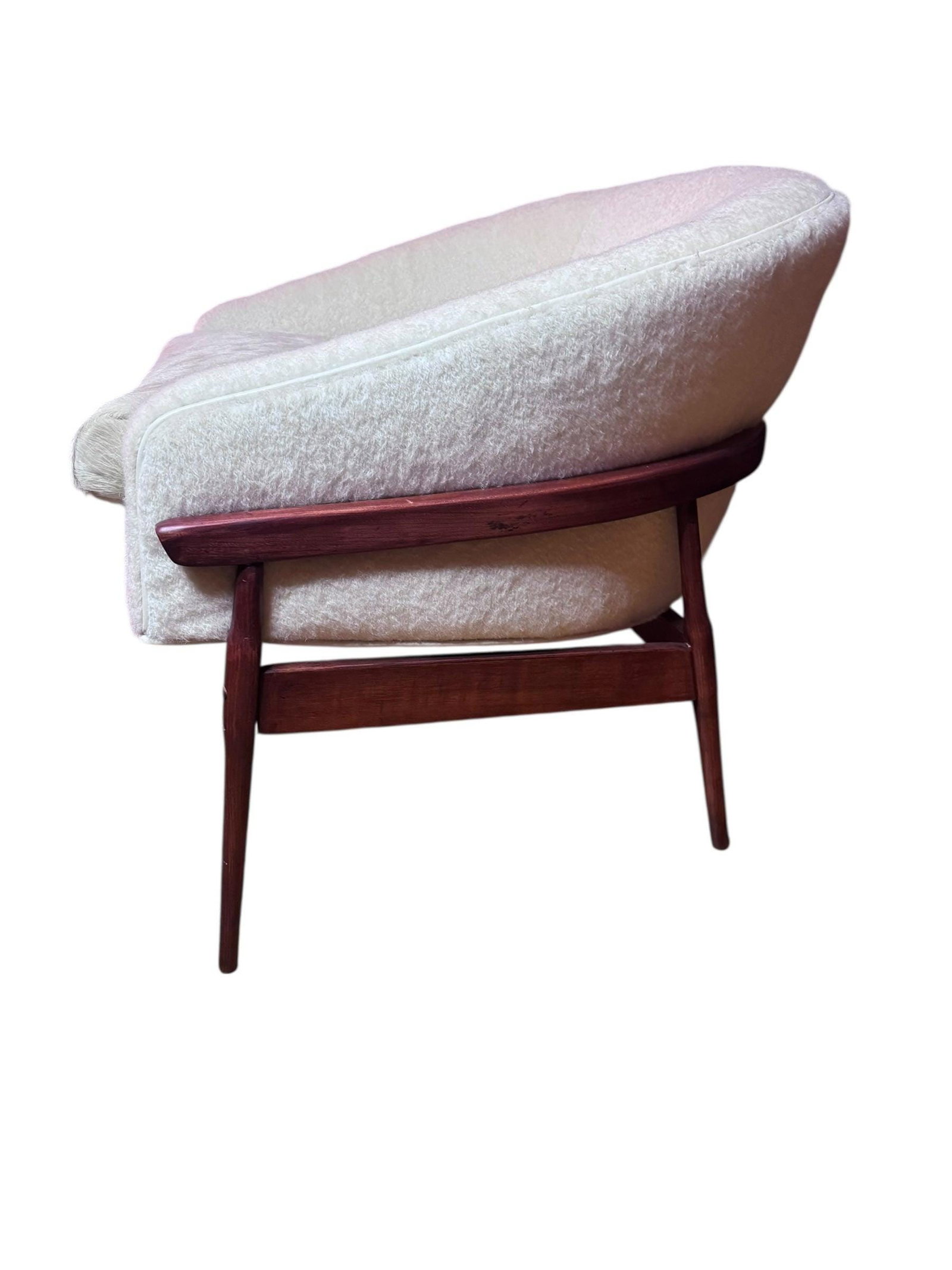 MCM Lawrence Peabody Low Barrel Back Lounge Chair Newly Reupholstered - 4