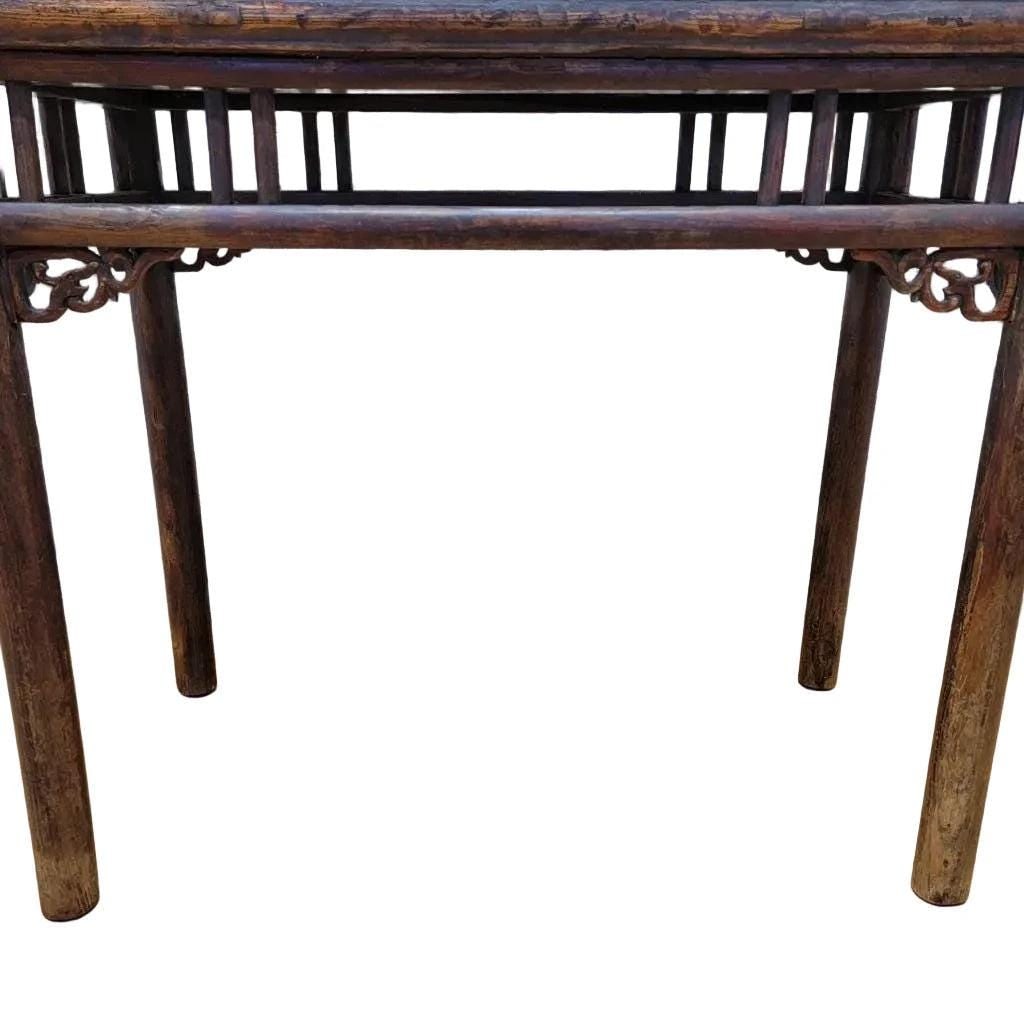 Antique Shanxi Province Elmwood Altar Carved Console Table - 3