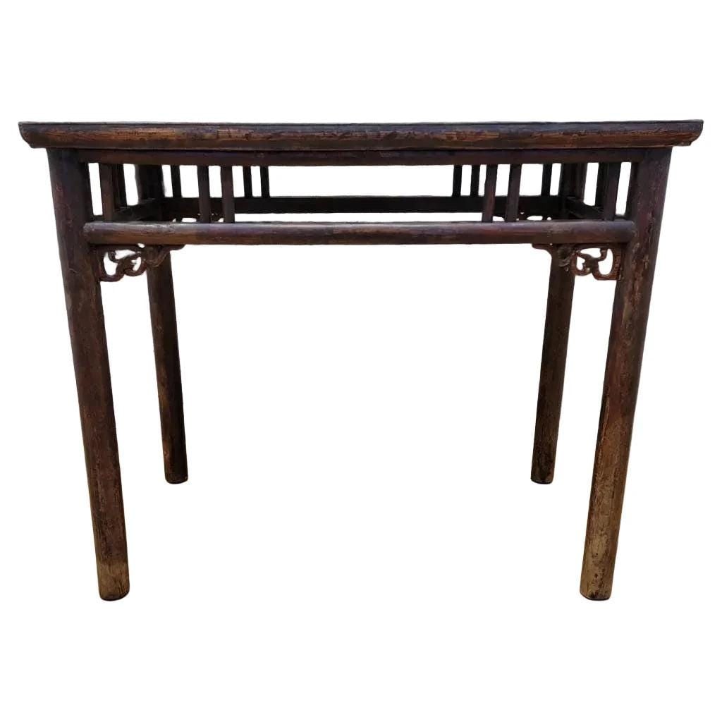 Antique Shanxi Province Elmwood Altar Carved Console Table - 4