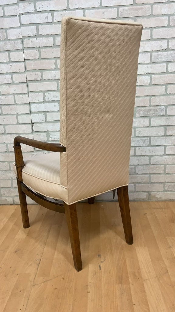Mid Century Modern Drexel Heritage Campaign Style High Back Dining Chairs for Upholstery - Set of 10 - 7