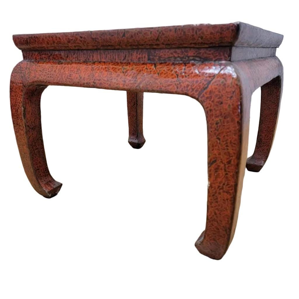 Antique Shanxi Province Red Lacquer Elm Side Tables - Pair - 4